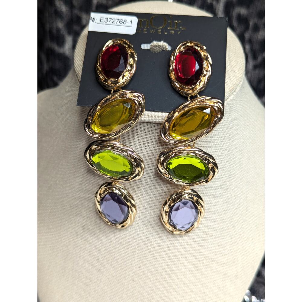 Gemstone Colorful Dangle Earrings